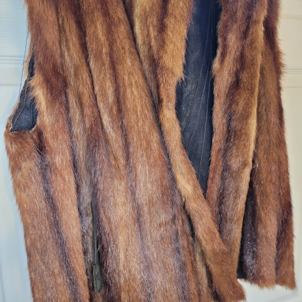 SOLD: Vintage Handmade Fur Vest Costume Renaissance Outlander Cottagecore Hunt - Picture 10 of 15